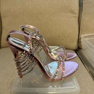 Glamorous Women's Strappy Heels - Metallic Pink
